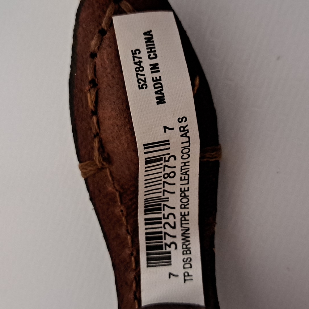 Rope & Leather Collar, Sz S - Picture 2 of 4